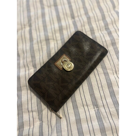 Michael Kors Signature Hamilton Continental Wallet Large MK Logo - Picture 4 of 12